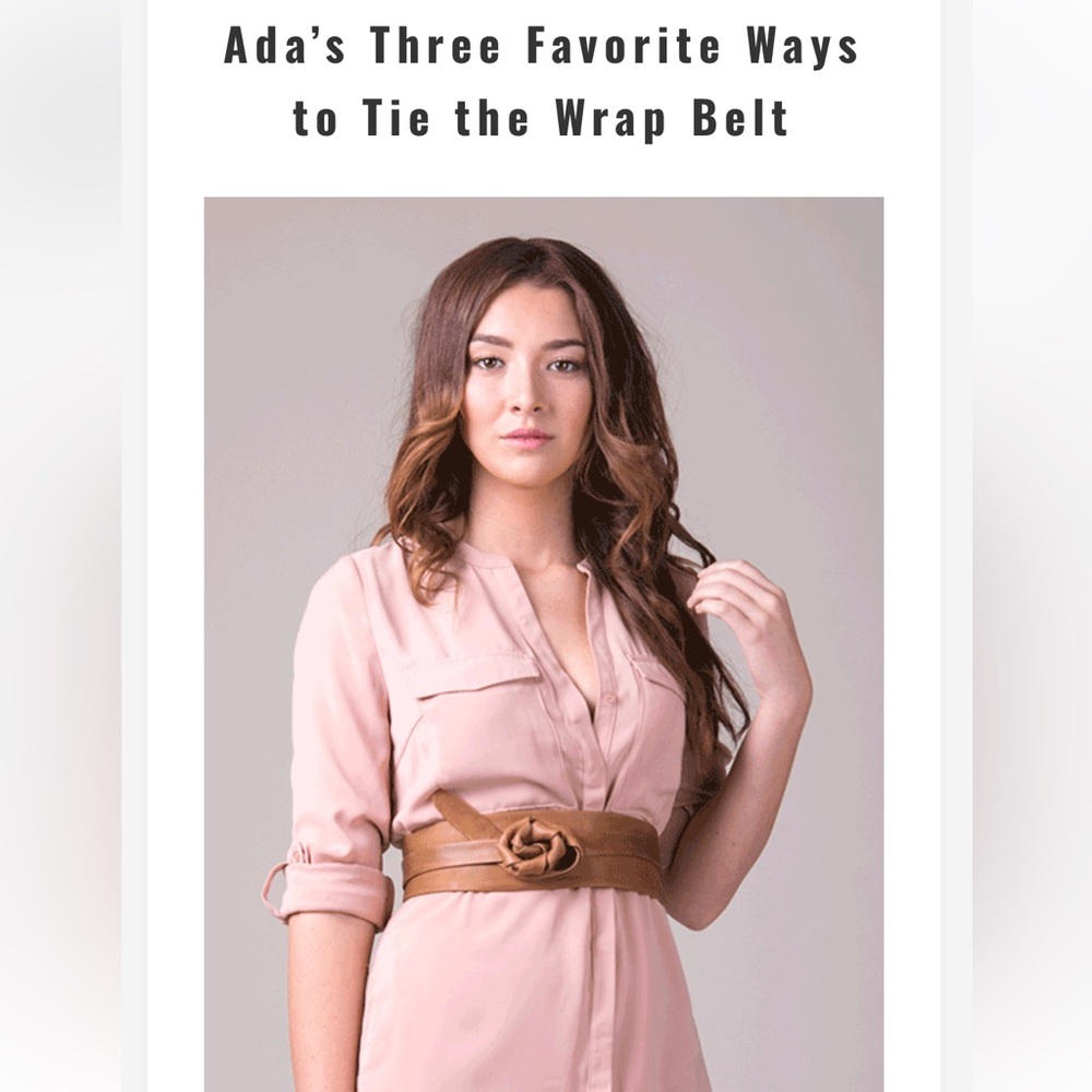 NWT $89 ADA Leather Chia Napa Combo Wrap Belt - Picture 5 of 12